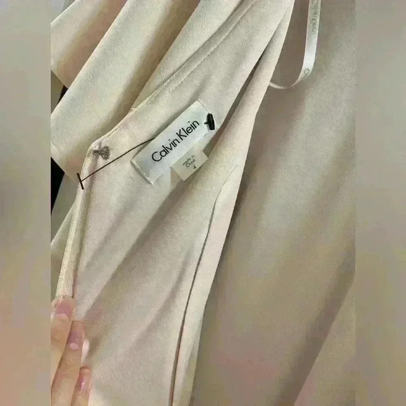 Calvin Klein Blush Midi Ruffle Cape Dress 4 - Picture 6 of 8